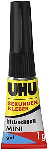 UHU Sekundenkleber extra stark | 3x1g Tuben im Set mit Aufbewahrungsbox | Ideal für Kunststoff, Metall, Holz & Keramik