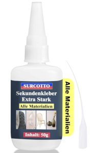 Sekundenkleber 50g - Extra starker Superkleber für Kunststoff, Holz, Metall, Glas und mehr - Ideal für Zuhause!