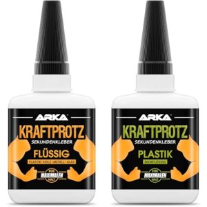 KRAFTPROTZ Sekundenkleber extra stark 50 g | Anti-Austrocknungs-Spitze für präzise Anwendungen