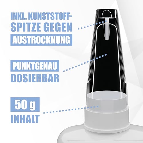 KRAFTPROTZ Sekundenkleber extra stark für KFZ & Motorrad – 50g, wasserfest und hitzebeständig, ideal für GFK, Kunststoff
