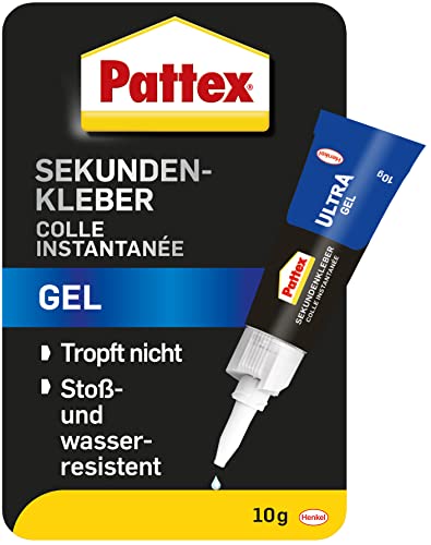 Pattex Sekundenkleber Ultra Gel – Extra starker, flexibler Superkleber für Gummi, Leder & Holz, 10g