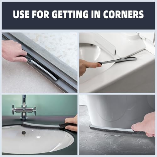 Hartborsten Ecken Reinigungsbürste Schwarz - Effektive Fugenbürste für Bad & Fliesen, 3 Stück zur gründlichen Reinigung
