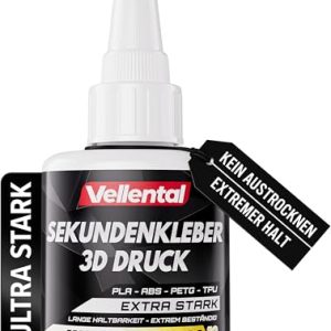 Sekundenkleber für 3D Drucker - Extra starker Gel für PLA, ABS & mehr - Wasserfest, hitzebeständig und mit Nadelverschlu