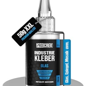 Glas Sekundenkleber 50g - Extra starker transparenter Kleber mit Anti-Austrocknungs-Spitze für alle Glastypen - Wasserfe