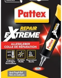 Pattex Repair Extreme Alleskleber 20g – Flexibler, nicht-schrumpfender Reparaturkleber für innen und außen, temperaturbe