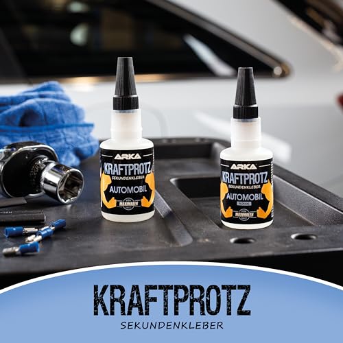 KRAFTPROTZ Sekundenkleber Gel für KFZ & Motorrad – 50g extra starker, hitzebeständiger und wasserfester Kleber für Repar