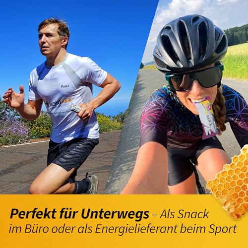 AEROBEE Energieriegel Probierpaket - 4 leckere Sorten ohne Zucker für Wandernahrung & als Mahlzeitenersatz
