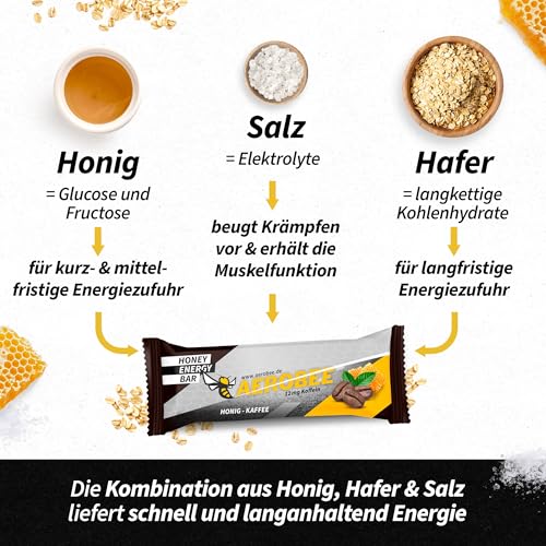 AEROBEE Energieriegel Probierpaket - 4 leckere Sorten ohne Zucker für Wandernahrung & als Mahlzeitenersatz