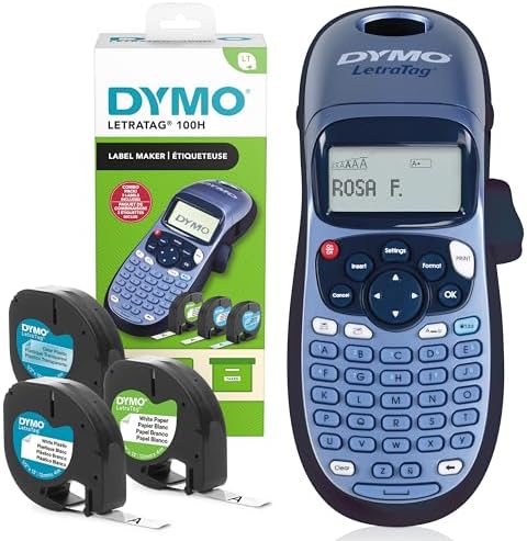 DYMO LetraTag LT-100H Etikettendrucker | Tragbares Handgerät mit ABC-Tastatur | Perfekt für Büro & Zuhause