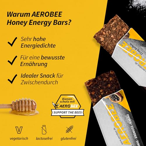 AEROBEE Energieriegel Probierpaket - 4 leckere Sorten ohne Zucker für Wandernahrung & als Mahlzeitenersatz