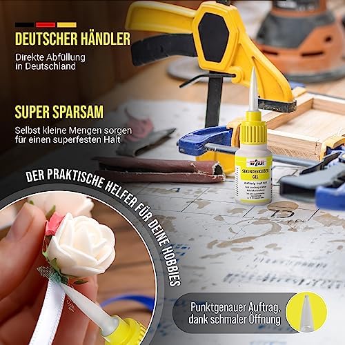 Sekundenkleber GEL - Extra starker, wasserfester & hitzebeständiger Superkleber für plastik, keramik, holz im Haushalt