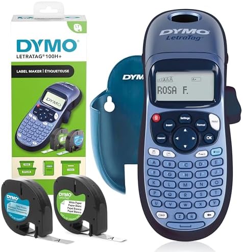 DYMO LetraTag LT-100H Etikettendrucker | Tragbares Handgerät mit ABC-Tastatur | Perfekt für Büro & Zuhause