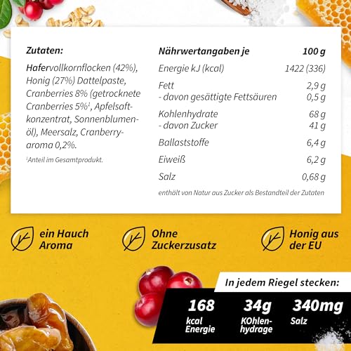 AEROBEE Energieriegel Probierpaket - 4 leckere Sorten ohne Zucker für Wandernahrung & als Mahlzeitenersatz