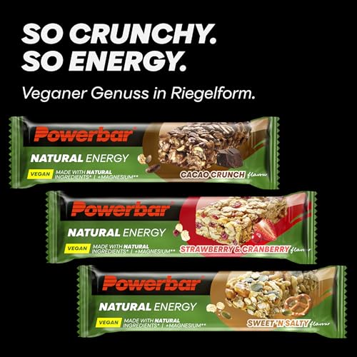 Powerbar - Natürlicher Energieriegel - Erdbeere Cranberry - 18x40g - Vegane Kohlenhydrate mit Magnesium - Palmölfrei für