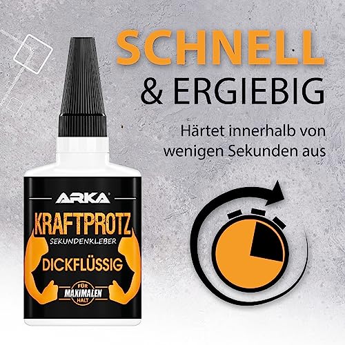 KRAFTPROTZ Sekundenkleber flüssig – 50g Superkleber für Holz, Glas, Metall – wasserfest & hitzebeständig, ideal für präz