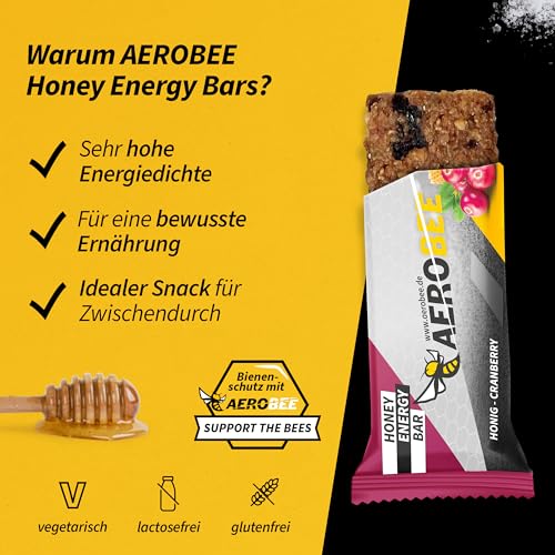 AEROBEE Energieriegel Probierpaket - 4 leckere Sorten ohne Zucker für Wandernahrung & als Mahlzeitenersatz