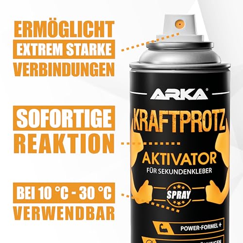 KRAFTPROTZ Aktivator Spray 200 ml – Schneller Aushärtungsbeschleuniger für Sekundenkleber, hitze- & wasserfest, ideal fü