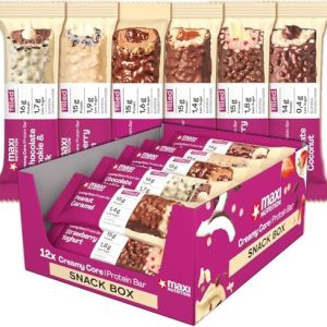 MaxiNutrition Creamy Core Proteinriegel MIX BOX, 6 Sorten, 14 g Eiweiß, Low Sugar für Fitness-Snacks