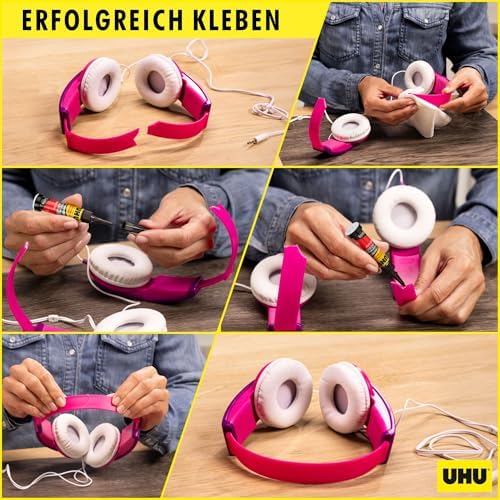 UHU Sekundenkleber extra stark | 3x1g Tuben im Set mit Aufbewahrungsbox | Ideal für Kunststoff, Metall, Holz & Keramik