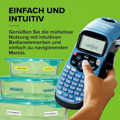 DYMO LetraTag LT-100H Etikettendrucker | Tragbares Handgerät mit ABC-Tastatur | Perfekt für Büro & Zuhause