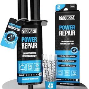 Epoxidkleber "Power Repair" - Extra starker, glasklarer 2-Komponenten-Kleber für Holz, Glas & Kunststoff in praktischer