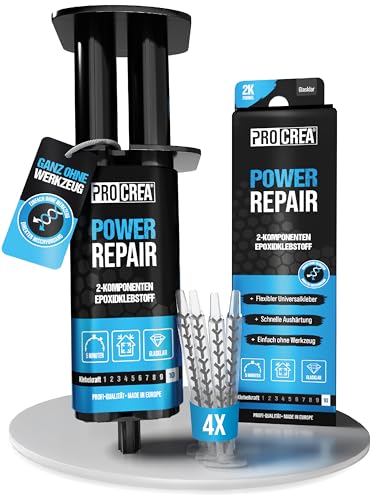 Epoxidkleber "Power Repair" - Extra starker, glasklarer 2-Komponenten-Kleber für Holz, Glas & Kunststoff in praktischer