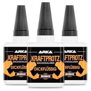 KRAFTPROTZ Sekundenkleber extra stark 3x50g | Anti-Austrocknungs-Spitze | Universell für Kunststoff, Holz, Metall & mehr
