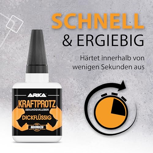 KRAFTPROTZ Sekundenkleber extra stark 3x50g | Anti-Austrocknungs-Spitze | Universell für Kunststoff, Holz, Metall & mehr