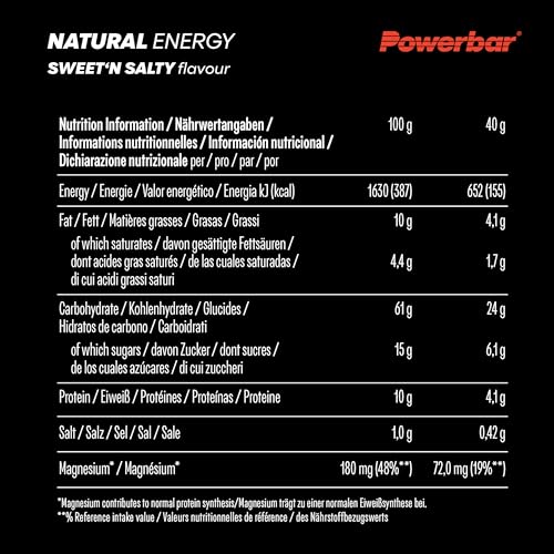 Powerbar - Natürlicher Energieriegel - Erdbeere Cranberry - 18x40g - Vegane Kohlenhydrate mit Magnesium - Palmölfrei für