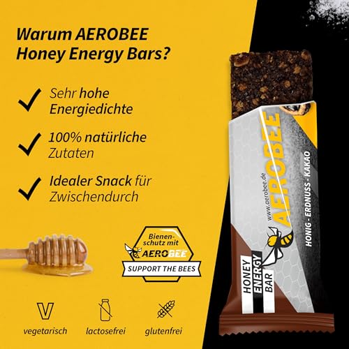 AEROBEE Energieriegel Probierpaket - 4 leckere Sorten ohne Zucker für Wandernahrung & als Mahlzeitenersatz