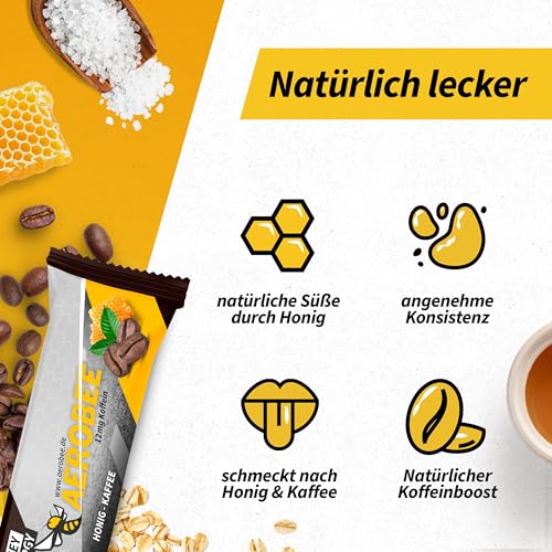AEROBEE Energieriegel Probierpaket - 4 leckere Sorten ohne Zucker für Wandernahrung & als Mahlzeitenersatz