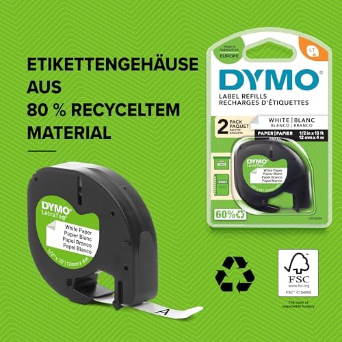 DYMO LetraTag LT-100H Etikettendrucker | Tragbares Handgerät mit ABC-Tastatur | Perfekt für Büro & Zuhause