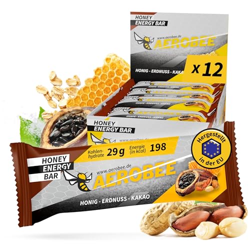 AEROBEE Energieriegel Probierpaket - 4 leckere Sorten ohne Zucker für Wandernahrung & als Mahlzeitenersatz