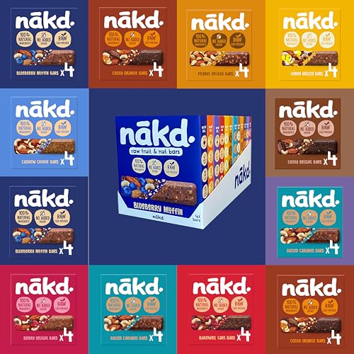 Nakd Riegel - Gesunde Frucht- und Nuss-Snacks für Erwachsene & Kinder, vegan, glutenfrei, ideal für Frühstück (24 Stück)