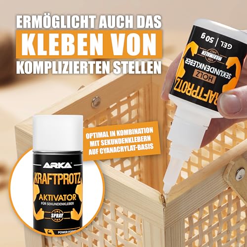 KRAFTPROTZ Aktivator Spray 200 ml – Schneller Aushärtungsbeschleuniger für Sekundenkleber, hitze- & wasserfest, ideal fü
