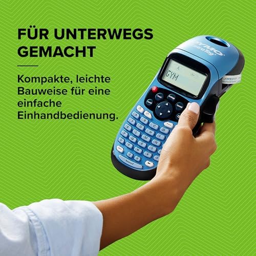 DYMO LetraTag LT-100H Etikettendrucker | Tragbares Handgerät mit ABC-Tastatur | Perfekt für Büro & Zuhause