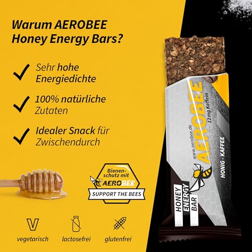 AEROBEE Energieriegel Probierpaket - 4 leckere Sorten ohne Zucker für Wandernahrung & als Mahlzeitenersatz
