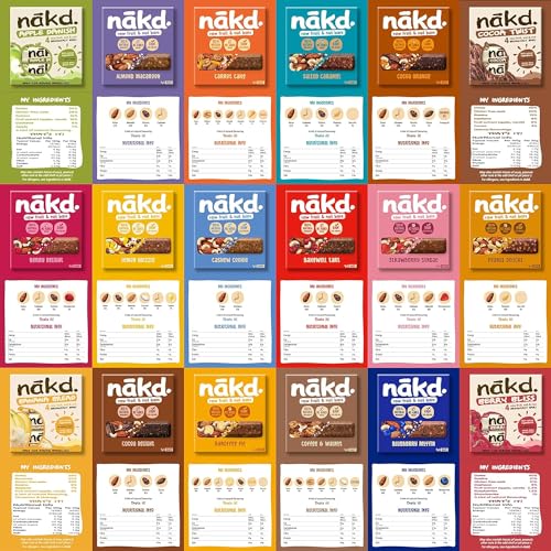 Nakd Riegel - Gesunde Frucht- und Nuss-Snacks für Erwachsene & Kinder, vegan, glutenfrei, ideal für Frühstück (24 Stück)
