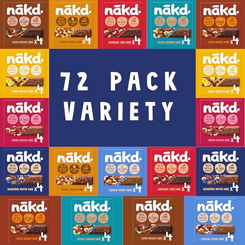 Nakd Riegel - Gesunde Frucht- und Nuss-Snacks für Erwachsene & Kinder, vegan, glutenfrei, ideal für Frühstück (24 Stück)